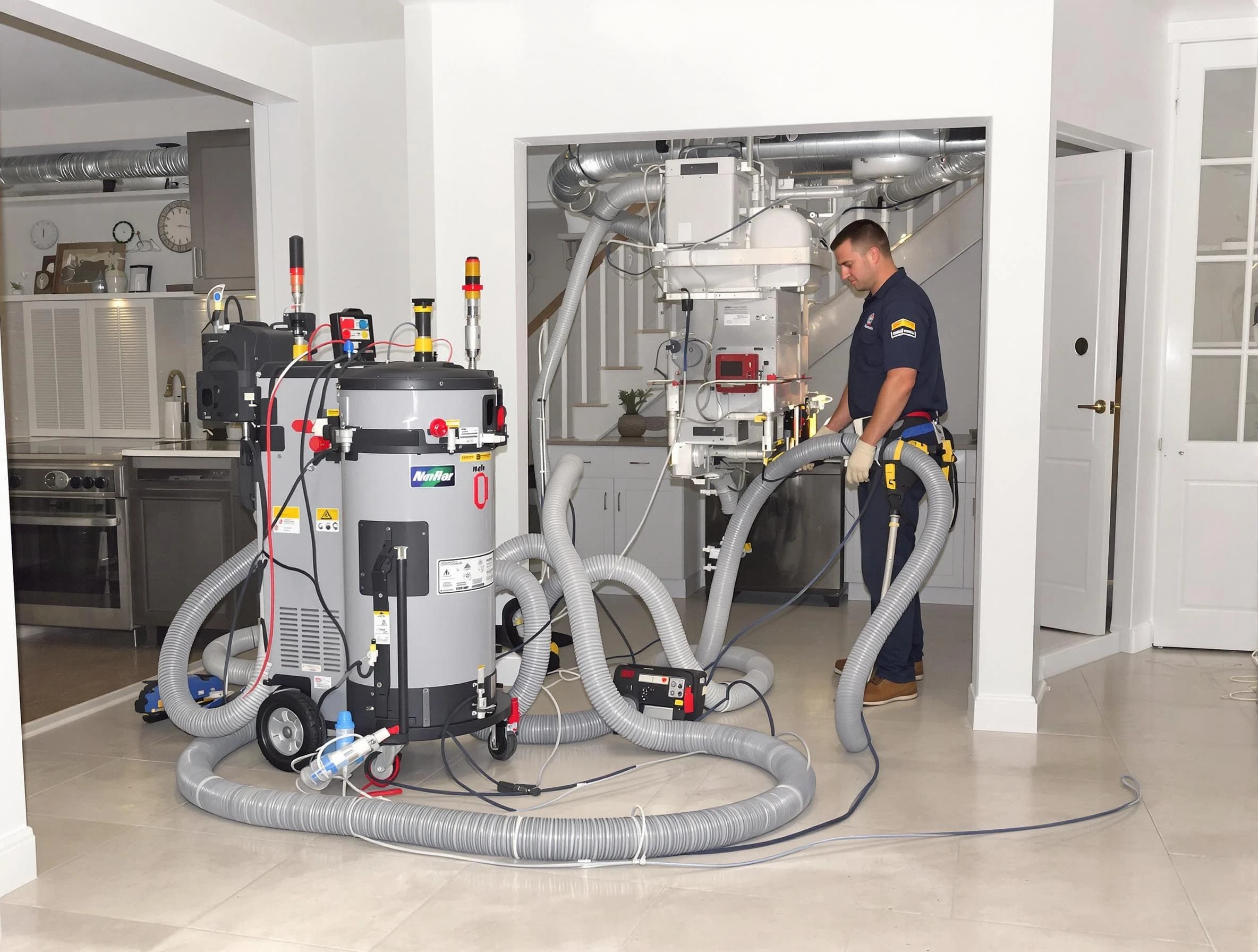 Powder Springs Air Duct Cleaning technician operating negative pressure cleaning equipment for thorough duct maintenance in Powder Springs