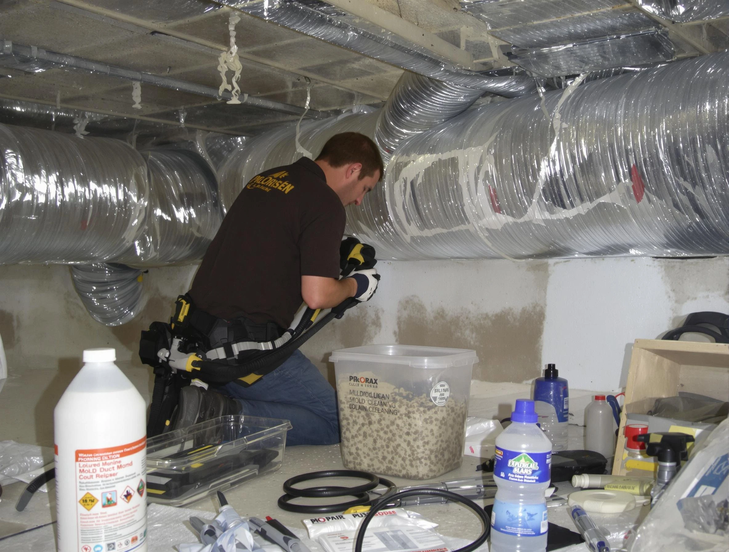 Powder Springs Air Duct Cleaning specialist performing professional mold removal from air ducts in Powder Springs